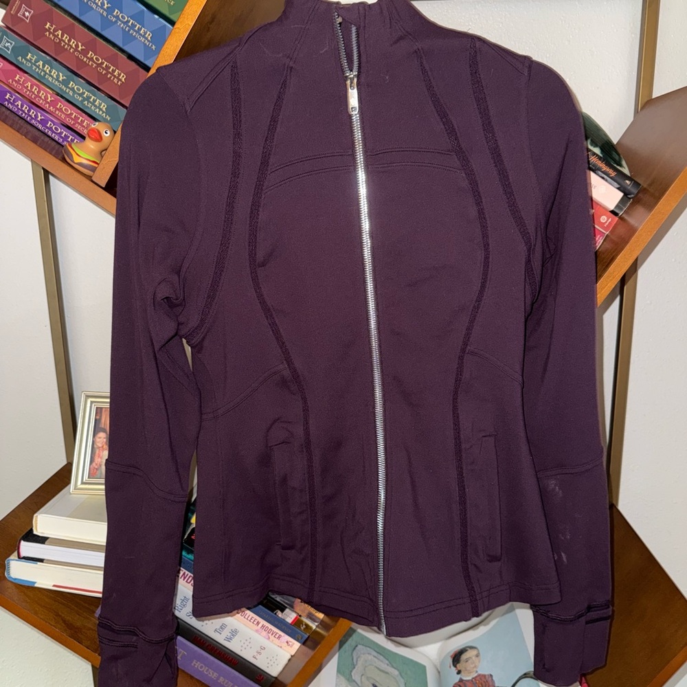 Lululemon Athletica Purple Bomber Jacket with Stand-Up Collar